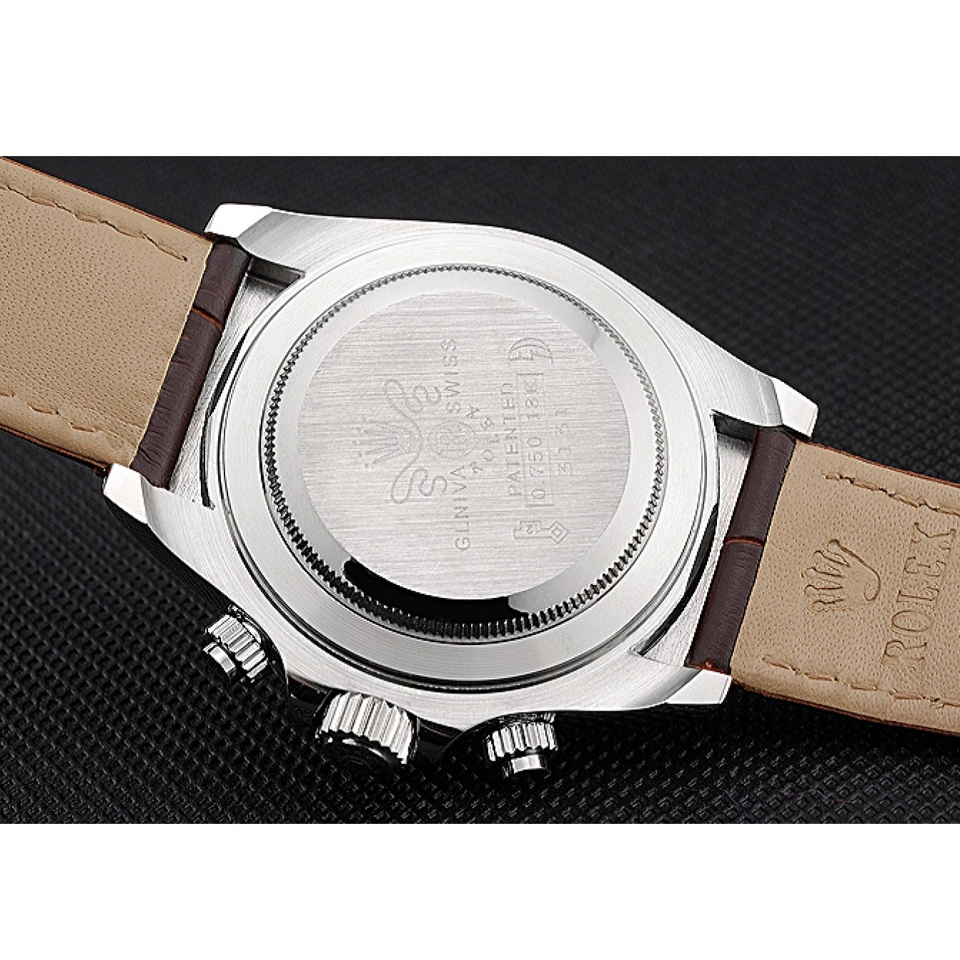 Rolex copies cheap Case Daytona Leather Stainless Steel Bracelet Brown 622631 White Dial Rolex Cosmograph 0816